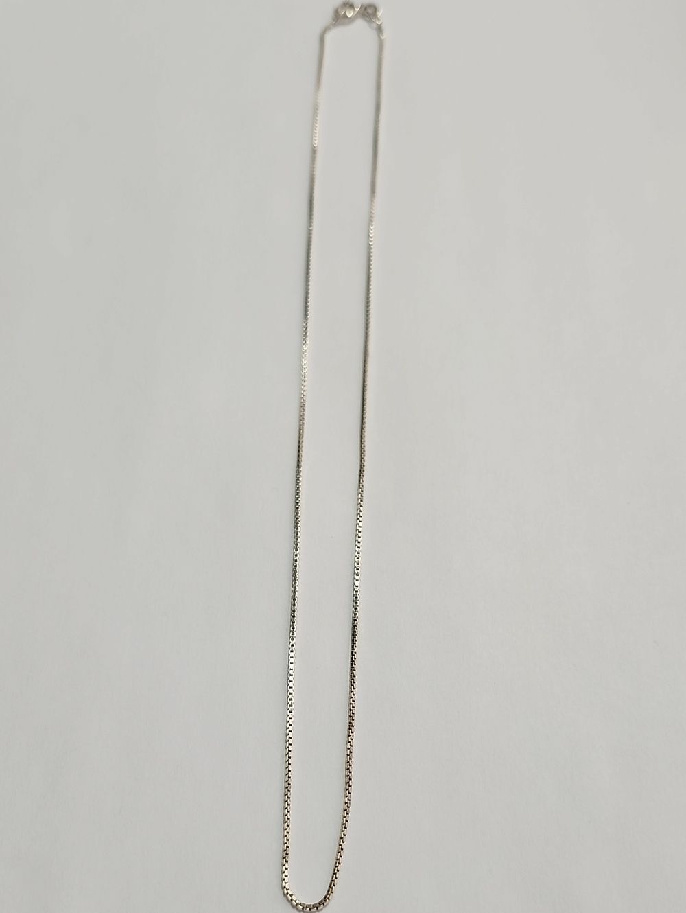 Sterling Silver Plated Box Chain Necklace - Silver 17" Length